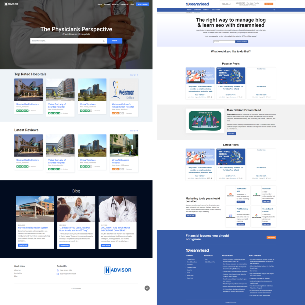 Website Design & Development portfolio Shreenxt